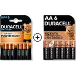 Duracell Optimum Aaa Alkalin İnce Kalem Pil 6 Lı Paket + Aa Alkalin Kalem Pil 6'lı Paket
