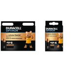Duracell Optimum AAA Alkalin İnce Kalem Piller, 1,5 V LR03/MN2400, 8’li Paket + Duracell Optimum AAA Alkalin İnce Kalem Piller, 1,5 V LR03/MN2400, 4’lü Paket (Toplam 12 Adet)