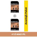 Duracell Özel Alkalin MN21 Pil 12V (A23 / 23A / V23GA / LRV08 / 8LR932), 2'li Paket x 2
