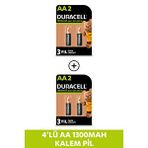 Duracell Şarj Edilebilir Aa 1300Mah Piller 4'Lü Paket