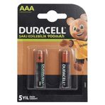 Duracell Şarj Edilebilir Ni-Mh AAA/HD03 900 mAh 2 Adet İnce Kalem Pil