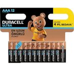 Duracell Ultra Alkalin AAA İnce 12 Adet Kalem Piller