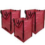 DURASACK Ağır Hizmet Tipi Ev ve Bahçe Çöp Torbası 48 Galon Dokuma Polipropilen, Yeniden Kullanılabilir Çim ve Yaprak Bahçe Çantası, Güçlendirilmiş Taşıma Kolları, Açılır Kendinden Ayakta Duran Çöp