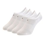 DuraSocks 4 Çift Bambu Sneakers Çorap Kadın ve Erkek, Dikişsiz, Antibakteriyel Çorap (Beyaz, 35-38, Small)