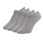 DuraSocks 4 Çift Bambu Sneakers Çorap Kadın ve Erkek, Dikişsiz, Antibakteriyel Premium Çorap (Gri, 43-46, Large)