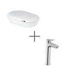 Duravit D-neo 60 Cm Çanak Lavabo Beyaz Ve No.1 Lavabo Bataryası Large Gri