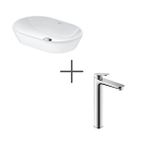 Duravit D-neo 60 Cm Çanak Lavabo Beyaz Ve Wave Lavabo Bataryası Xl Gri