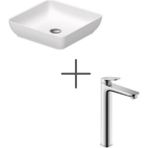 Duravit Sivida Çanak Lavabo 40 cm Mat Beyaz ve Wave Lavabo Bataryası, Xl