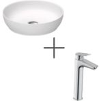 Duravit Sivida Oval Çanak Lavabo 40 cm Mat Beyaz ve No.1 Lavabo Bataryası, Large