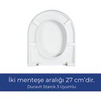 Duravit Starck 3 Uyumlu Klozet Kapağı Yavaş Kapanır