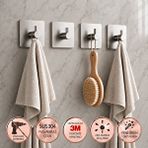 Durevo 4 ADET KARE MODEL Paslanmaz Çelik Banyo Askısı/Bornoz Askısı / Havlu Askısı/ Lif Askı /Havluluk Çok Amaçlı- Tüm Alanlara Uyumlu PASLANMAZ ÇELİK INOX RENK