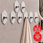 Durevo 8 Adet- RUSTİK TASARIM Paslanmaz Çelik Banyo Askısı/bornoz Askısı / Havlu Askısı/ Lif Askı /havluluk Çok Amaçlı- Tüm Alanlara Uyumlu PASLANMAZ ÇELİK INOX