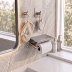 Durevo Banyo Seti - Paslanmaz Çelik Yapışkanlı Tuvalet Kağıdı Askısı Ve 2 Adet Askılık PASLANMAZ ÇELİK INOX
