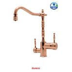 Durevo Su Arıtmalı Mutfak Eviye Bataryası - Rustik Vintage Model- 3 Yollu Mutfak Bataryası- Oynar Başlıklı Özellik - İnce Zarif Kulp ROSE GOLD
