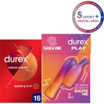 Durex 2'si 1 Arada Vibrator ve Uyarıcı Başlık + Durex Yakın Hisset Xl Prezervatif 16LI