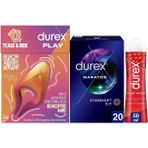 Durex Çoklu Erojen Bölge Uyarıcı + Maraton Gecikticili Prezervatif 20LI + Çilekli Jel 50ML