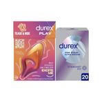 Durex Çoklu Erojen Bölge Uyarıcı + Yok Ötesi Ultra Kaygan İnce Prezervatif 20li