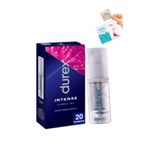 Durex Play Intense Kadınlara Özel Geliştirilmiş Jel 10 ml + Prezervatif-Hijyen Mendili-Kayganlaştırıcı