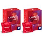 Durex Yakın Hisset İnce Prezervatif 30'lu, Standart Fit (2 paketi)