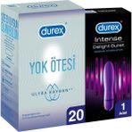 Durex Yok Ötesi Ultra Kaygan 20'li İnce Prezervatif + Durex Intense Vibe Bullet Titreşimli Vibratör