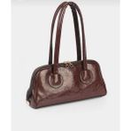 Duru Bags Wallet Şık ve Modern Kadın Uzun Saplı Rugan Deri Çanta - Kahverengi