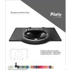 Duru Cam Cam Lavabo Platin Modeli 80x56 cm