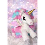 duru cnc print Unicorn Peluş Sırt Çantası – Simli Kanatlı, Fermuarlı, Yumuşak Dokulu Çocuk Çantası