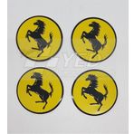 Duru Doruk Jant Göbeği Arma Ferrari Alüminyum Yapıştırma 60Mm 4Lü Sarı Siyah