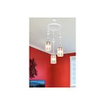 Duru Homelight Axes Beyaz Küre Krom 3lü Avize Bal Plastik Camlı Çok Renkli