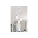 Duru Homelight Axes Beyaz Küre Krom 3lü Avize Opal Plastik Camlı Çok Renkli