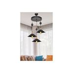 Duru Homelight Axes Siyah Tepsili Küre Siyah Bakir 3lü Siyah Maya Avize Çok Renkli