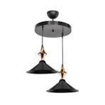 Duru Homelight Maya Karo Siyah/gold İkili Yemek Odası Oturma Odası Salon Mutfak Avize Çok Renkli