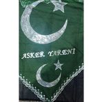 Duru Kişiye Özel Pleksi Harflerle Asker Yareni Yazılı Yeşil Ayyildizli Kına Örtüsü Tirşe Şal ( Eldivenli)