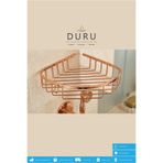 DURUBANYOCONCEPT PRİNÇ ROSE BAKIR KAPLAMA BANYO KÖŞE RAFI ŞAMPUANLIK TEK KATLI