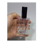 Durucam (1 ADET)Cam Yeniden Doldurulabilir Sprey Kolonya Parfüm Şişesi 50 ml - Boş Şişe siyah metal Kapaklı