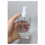 Durucam (4 Adet) Cam Yeniden Doldurulabilir Sprey Kolonya Parfüm Şişesi 100 Ml -beyaz kapaklı Boş Şişe