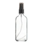 Durucam 50ml Şeffaf Cam Şişe Siyah Sprey Başlıklı Kolonya, Parfüm Vb. Sıvılara Uygun Cam Sprey Şişe 5 Adet
