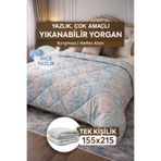 DuruClassHome Tek Kişilik Yazlık Desenli Yorgan Premium 155x215cm PolyCotton Nefes Alan Doku I 200GSM Terletmez