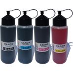 Duruink Canon Bitmeyen Kartuşlu Tanklı Yazıcı Uyumlu 4x500 ml Mürekkep Seti - 4 Renk - Renkli