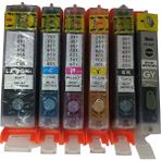 Duruink MG7500 MG7550 Uyumlu Kolay Dolan Kartuş + 6 x 50 ml Mürekkep 6 Renk (Dolu) - Renkli
