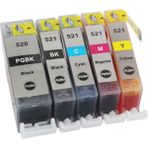 Duruink MX715 MX885 MX895 Kolay Dolan Muadil Kartuş Seti + 5 x 50 ml Mürekkep 5 Renk (Dolu) - Renkli