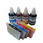 Duruink SX200 Uyumlu Kolay Dolan Kartuş ve 4 x 50 ml 4 Renkli Mürekkep