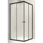 Durul 105x110 CM Kare Siyah Profil Buzlu Cam 5 mm H:190 Duşakabin