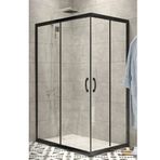 Durul 110x120 Kare Siyah Profil Şeffaf Duşakabin 5mm