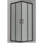 Durul 120x120 cm Kare Siyah Profil Buzlu Cam 5 mm H:190 Duşakabin