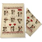 Durul 40X60 cm Baskılı Düğün Temalı Havlu 6 Lı Paket - 40 x 60 cm - Krem