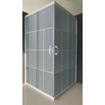 Durul 80x90 cm Kare 5 mm Buzlu Beyaz Çizgi Yükseklik 190 cm Duşakabin
