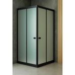 Durul 85x110 CM Kare Siyah Profil Buzlu Cam 5 MM H:190 Duşakabin