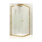 Durul 85x125 cm Altın Profil 5 mm Çizgili Cam Duş Teknesiz Duşakabin