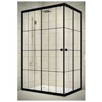 Durul Dikdörtgen 5 mm Komple Buzlu Siyah Karolaj Yükseklik 190 cm 100x110 cm Duşakabin